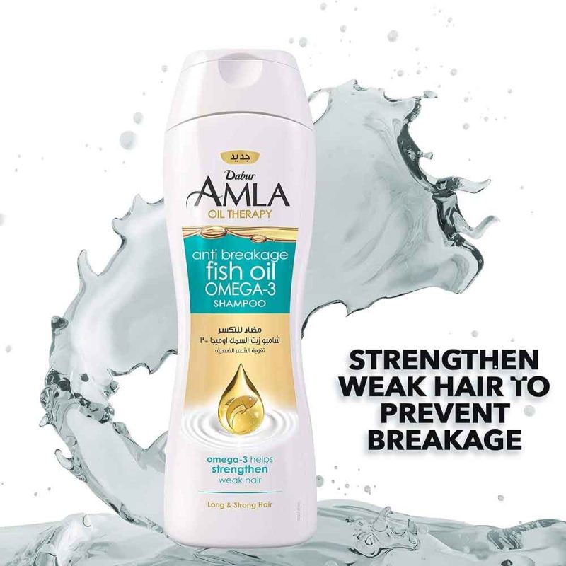 Dabur Amla Shampooing anti-casse à l'huile de poisson Oméga-3 200ml – Image 2