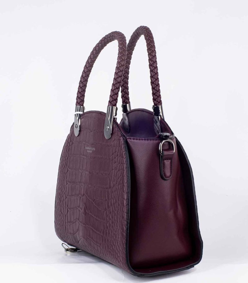 Sac a main bordeaux texture crocodile – Image 2