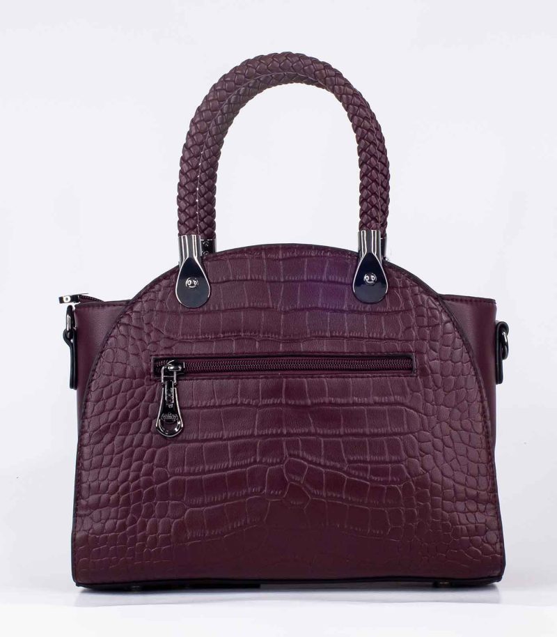 Sac a main bordeaux texture crocodile – Image 3