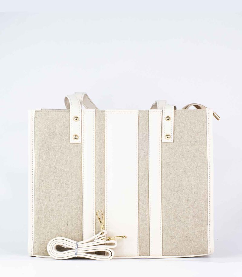 Sac a main carré beige – Image 3