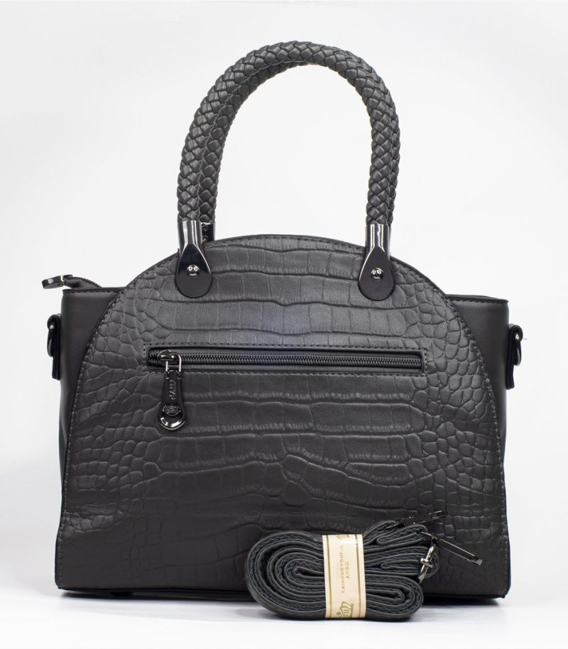 Sac a main gris texture crocodile – Image 3