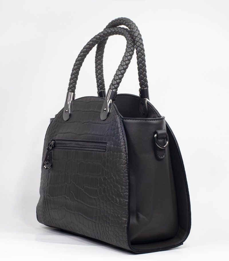 Sac a main gris texture crocodile – Image 2
