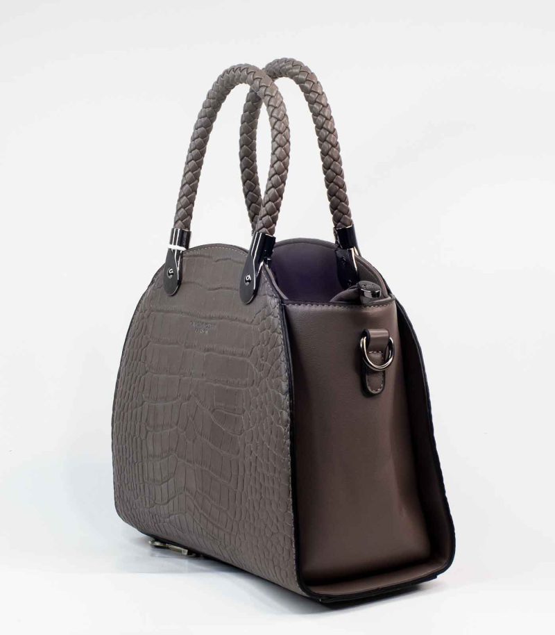 Sac a main marron texture crocodile – Image 2